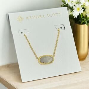 NWT! Kendra Scott Elisa Gold Pendant Necklace in Slate Cat's Eye